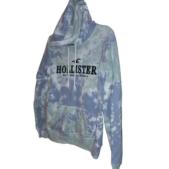 Women's Hollister Sky Blue Tie-Dye Hoodie - Cozy & Stylish- Size Sm - Picture 4 of 5